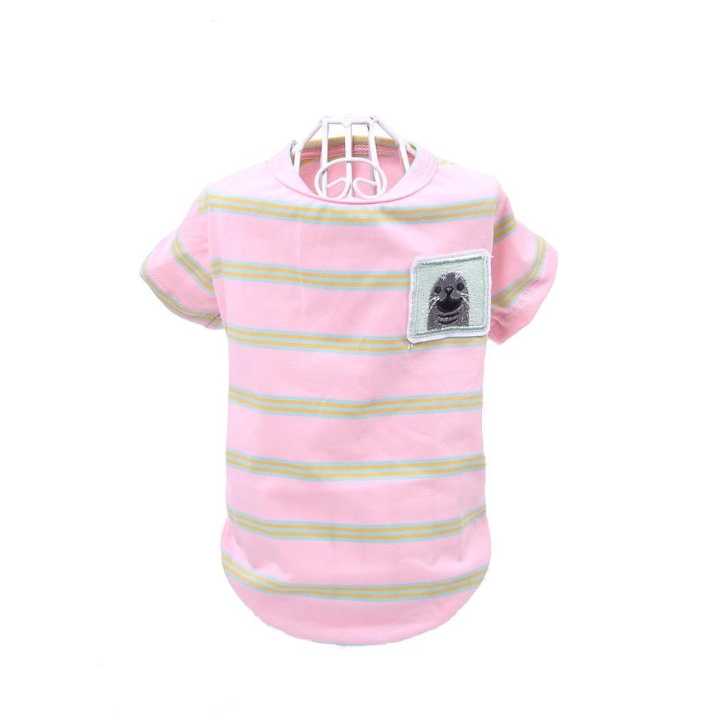 Dogs and Cats Boutique 3 Pink / S Bear Striped Pet T-Shirt