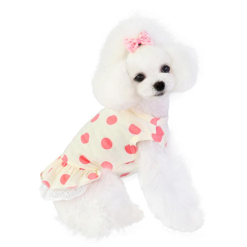 Dogs and Cats Boutique 3 Pink / S Lace Polka Dot Dog Dress