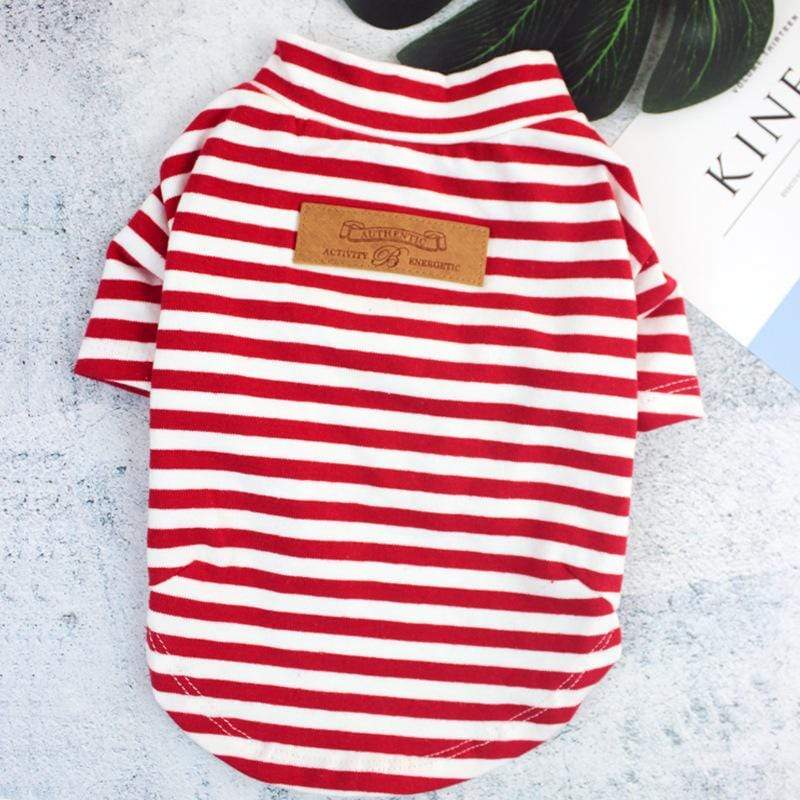 Dogs and Cats Boutique 3 Red / M Puppy's Striped Shirts