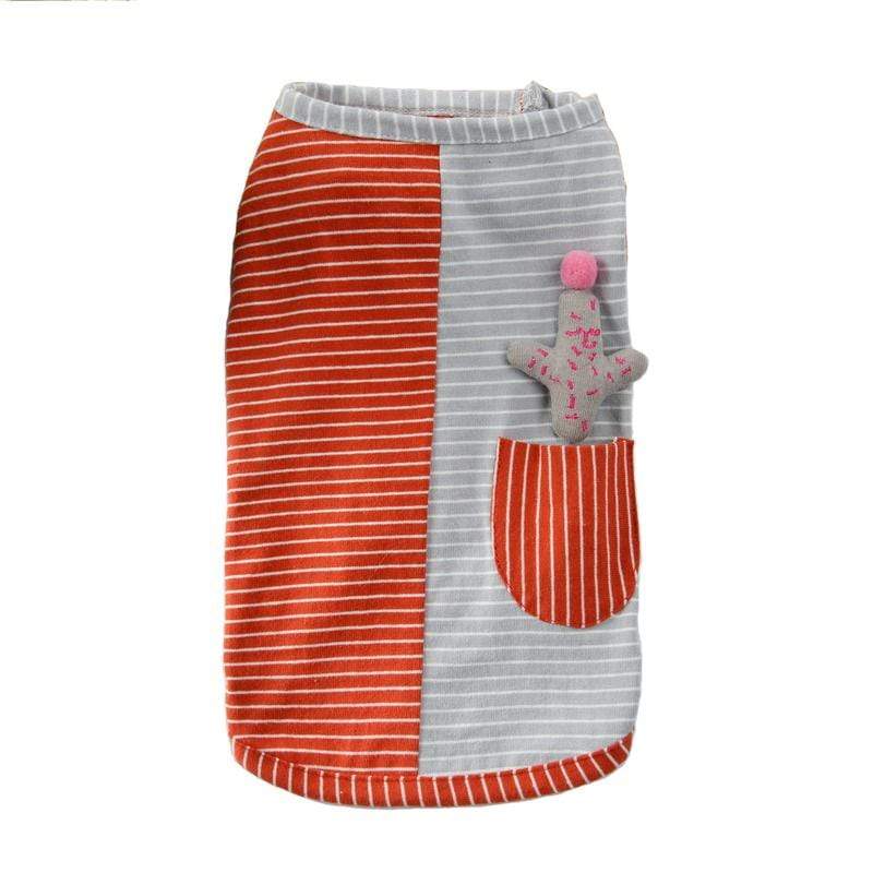 Dogs and Cats Boutique 3 Red / XS Cactus Striped Knitted Dog Vest