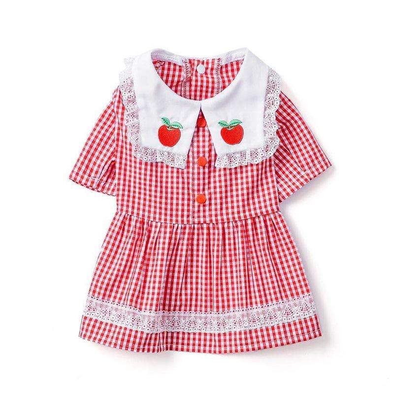 Dogs and Cats Boutique 3 Strawberry Embroidered Dog Dress