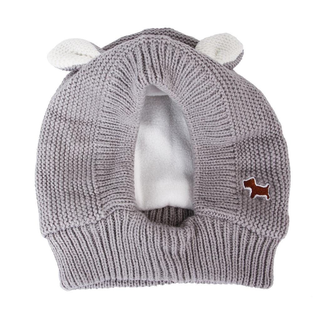 Dogs and Cats Boutique 3b Grey Knitted Rabbit Ear Pet Hat