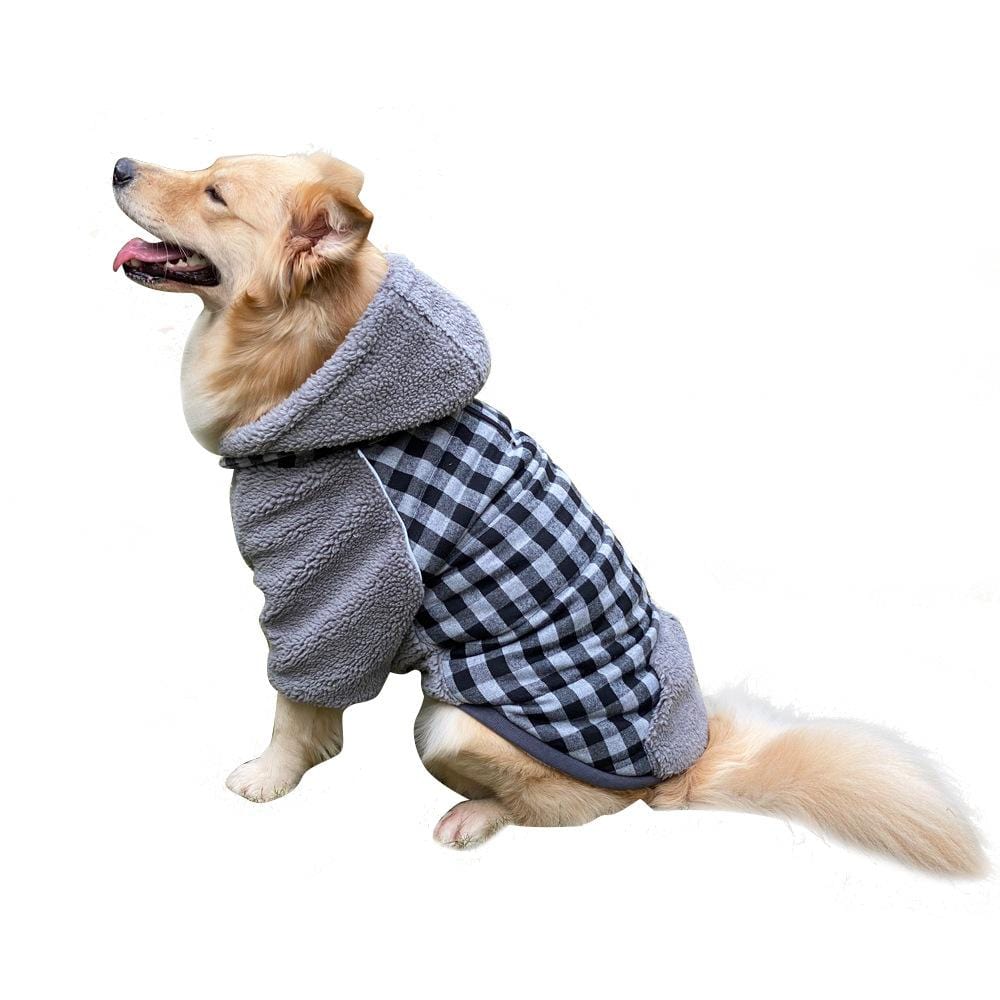 Dogs and Cats Boutique 5 Black and grey grid / XS Detachable Double-sided Dog Winter Coat