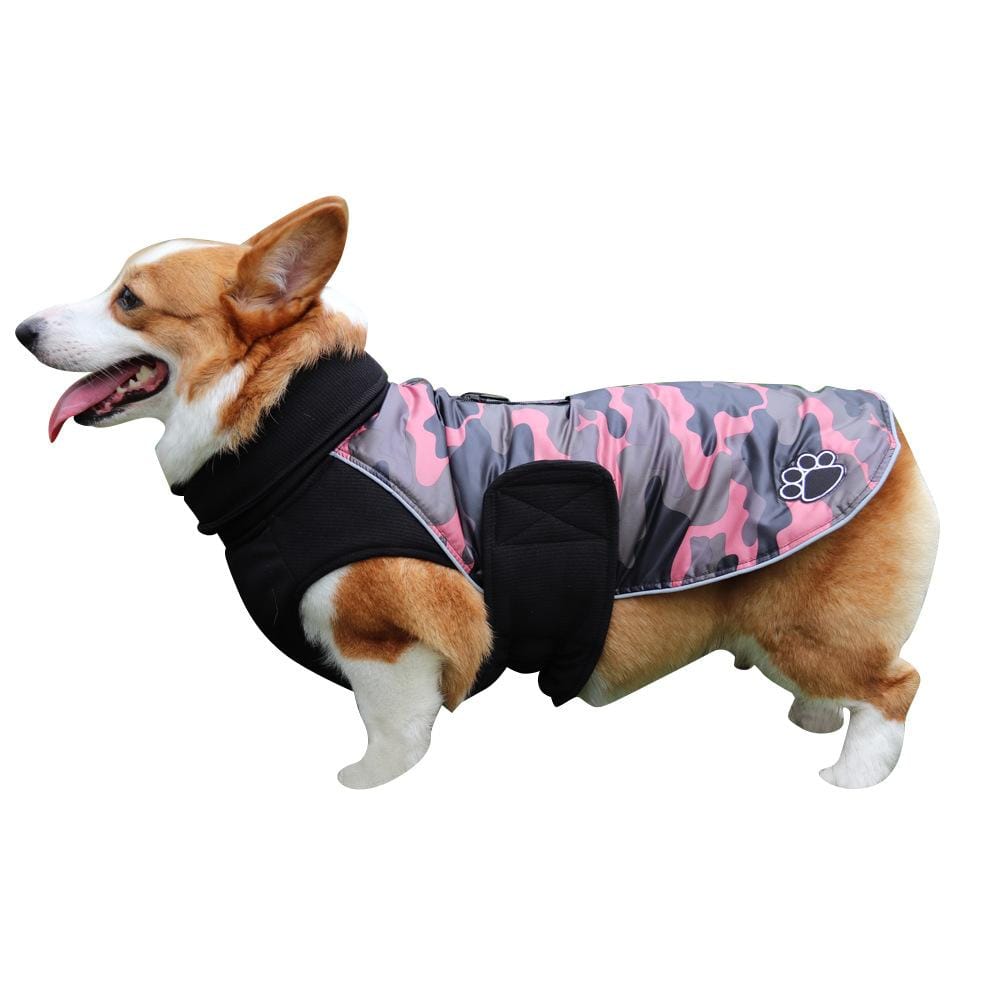 Dogs and Cats Boutique 5 Camouflage / L Paw Windproof Back Zipper Dog Coat