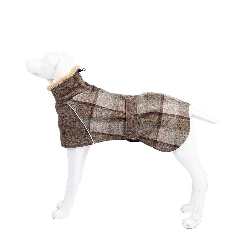 Dogs and Cats Boutique 5 Coffee / XL Wool Plaid Dog Coat