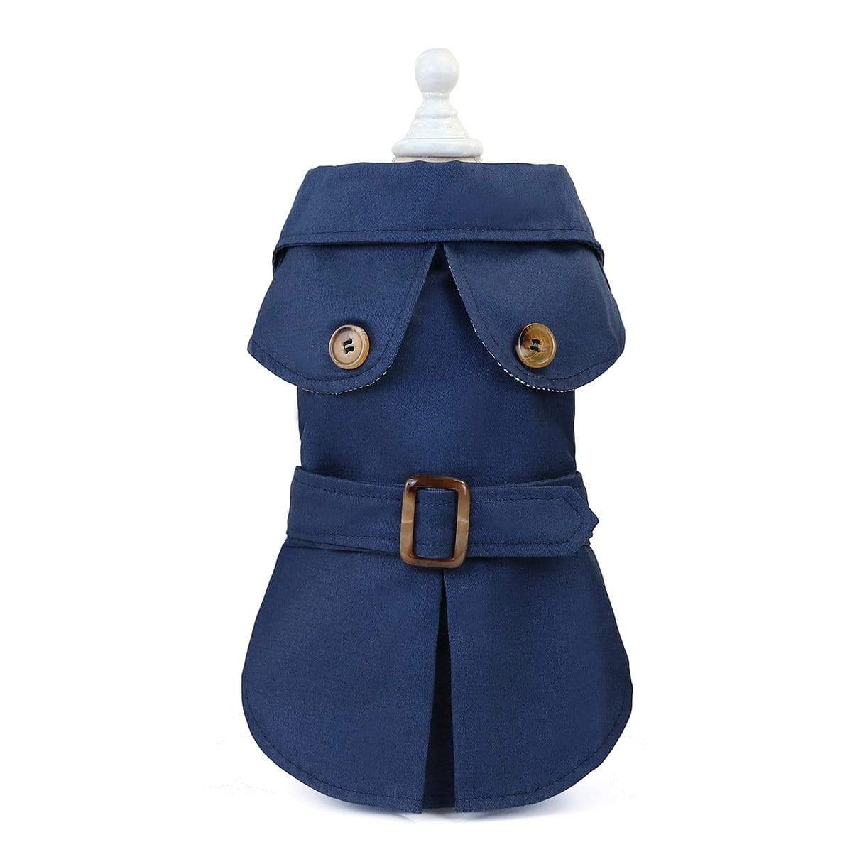 Dogs and Cats Boutique 5 dark blue / S Button Belted Dog Coat