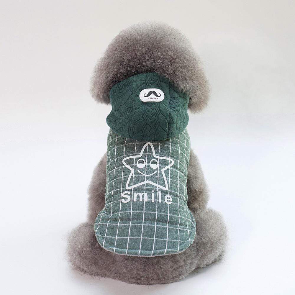 Dogs and Cats Boutique 5 Green / XXL Smile Star Small Dog Hooded Coat