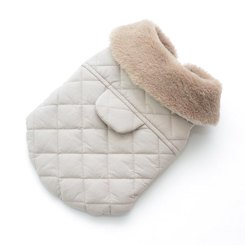 Dogs and Cats Boutique 5 Grey / S Fur Collar Quilted Dog Coat