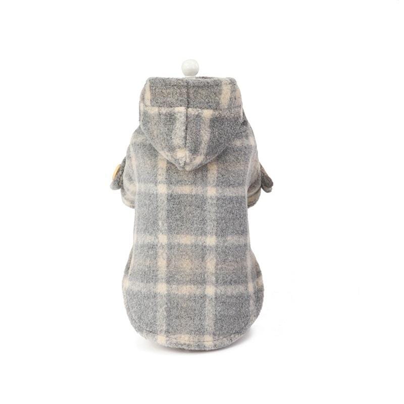 Dogs and Cats Boutique 5 Khaki / S Furtastic Hooded Plaid Dog Coat