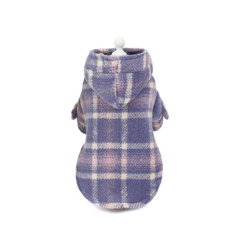 Dogs and Cats Boutique 5 Purple / S Furtastic Hooded Plaid Dog Coat