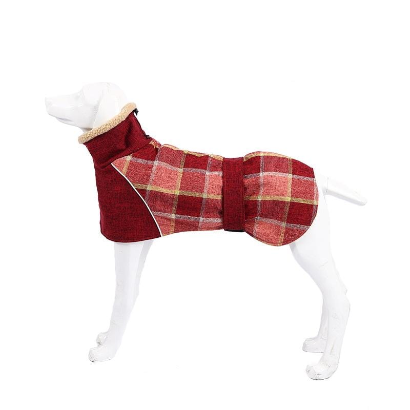 Dogs and Cats Boutique 5 Red / L Wool Plaid Dog Coat