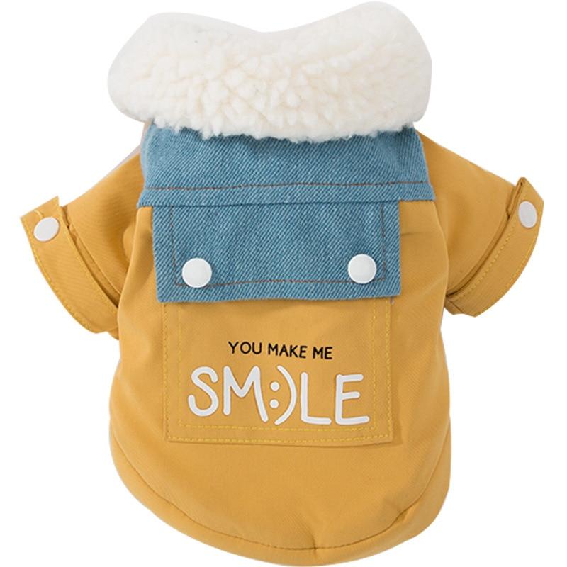 Dogs and Cats Boutique 5 Yellow / M You Make Me Smile Coat