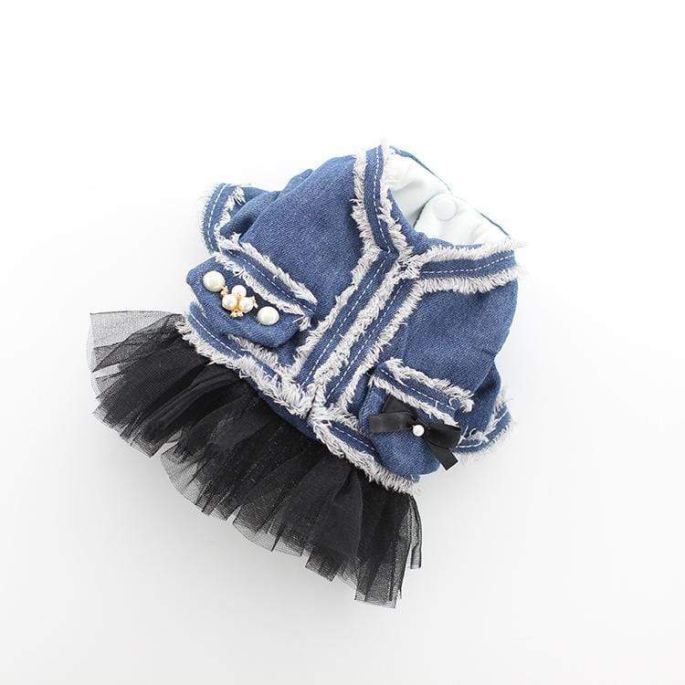 Dogs and Cats Boutique 6 Black / L Small Dog Denim Tutu Skirt Dress