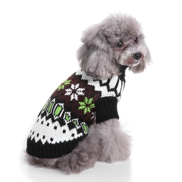 Dogs and Cats Boutique 6 Black / M Christmas Warm Spirit Dog Sweater