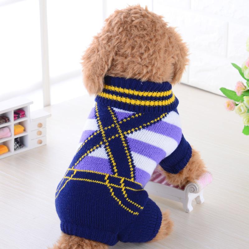 Dogs and Cats Boutique 6 Blue / Strap / L Knitted Dog Pet Sweater