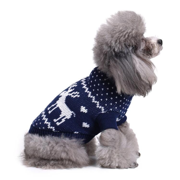 Dogs and Cats Boutique 6 BlueD / M Christmas Warm Spirit Dog Sweater