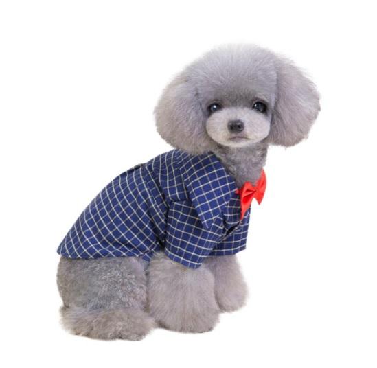 Dogs and Cats Boutique 6 Bow Neckline Plaid Dog Shirt