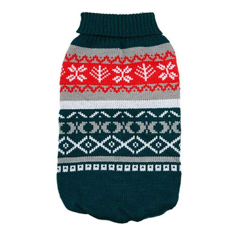 Dogs and Cats Boutique 6 Green / L Christmas Pet Lapel Sweater