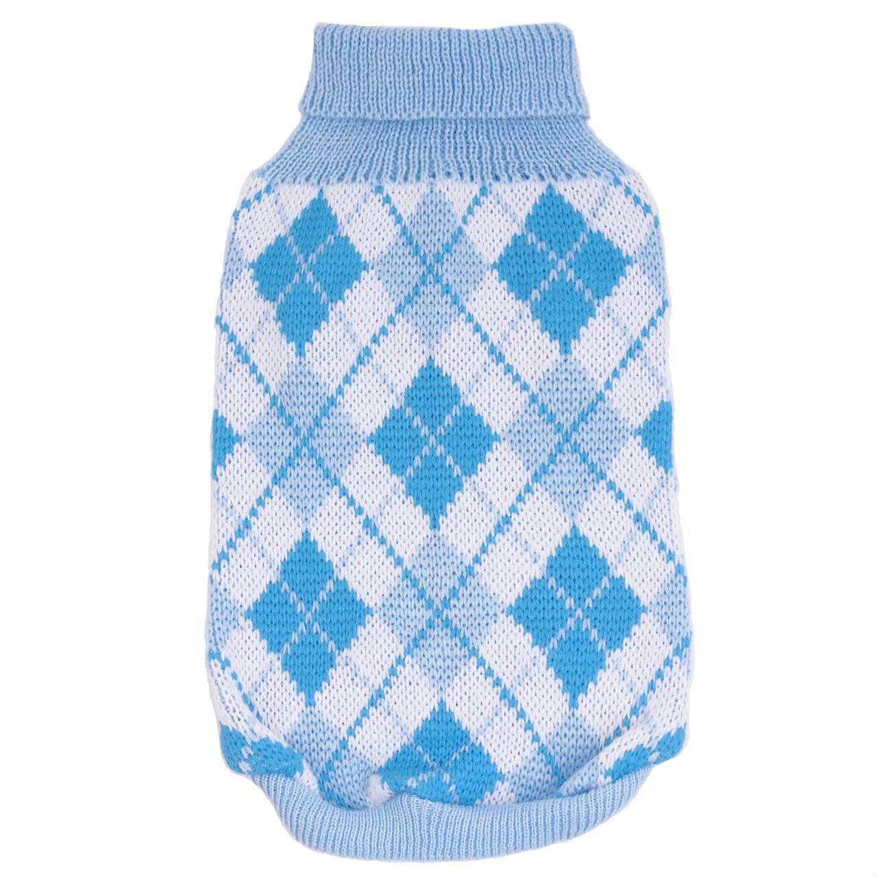 Dogs and Cats Boutique 6 Light Blue / S London Checkered Knitted Sweater