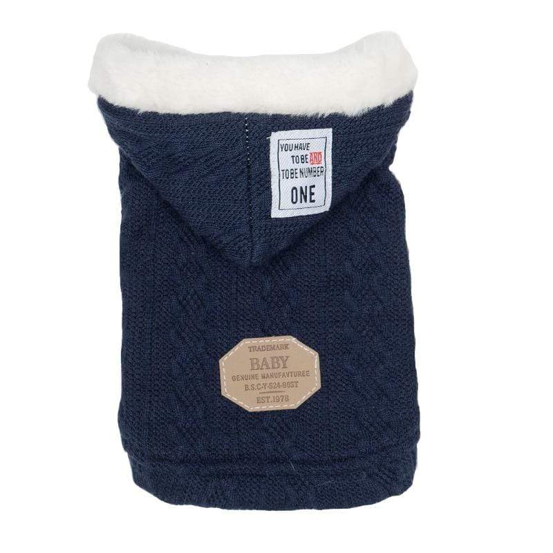 Dogs and Cats Boutique 6 Navy blue hooded / XXL Thick Warm Hooded Dog Sweater