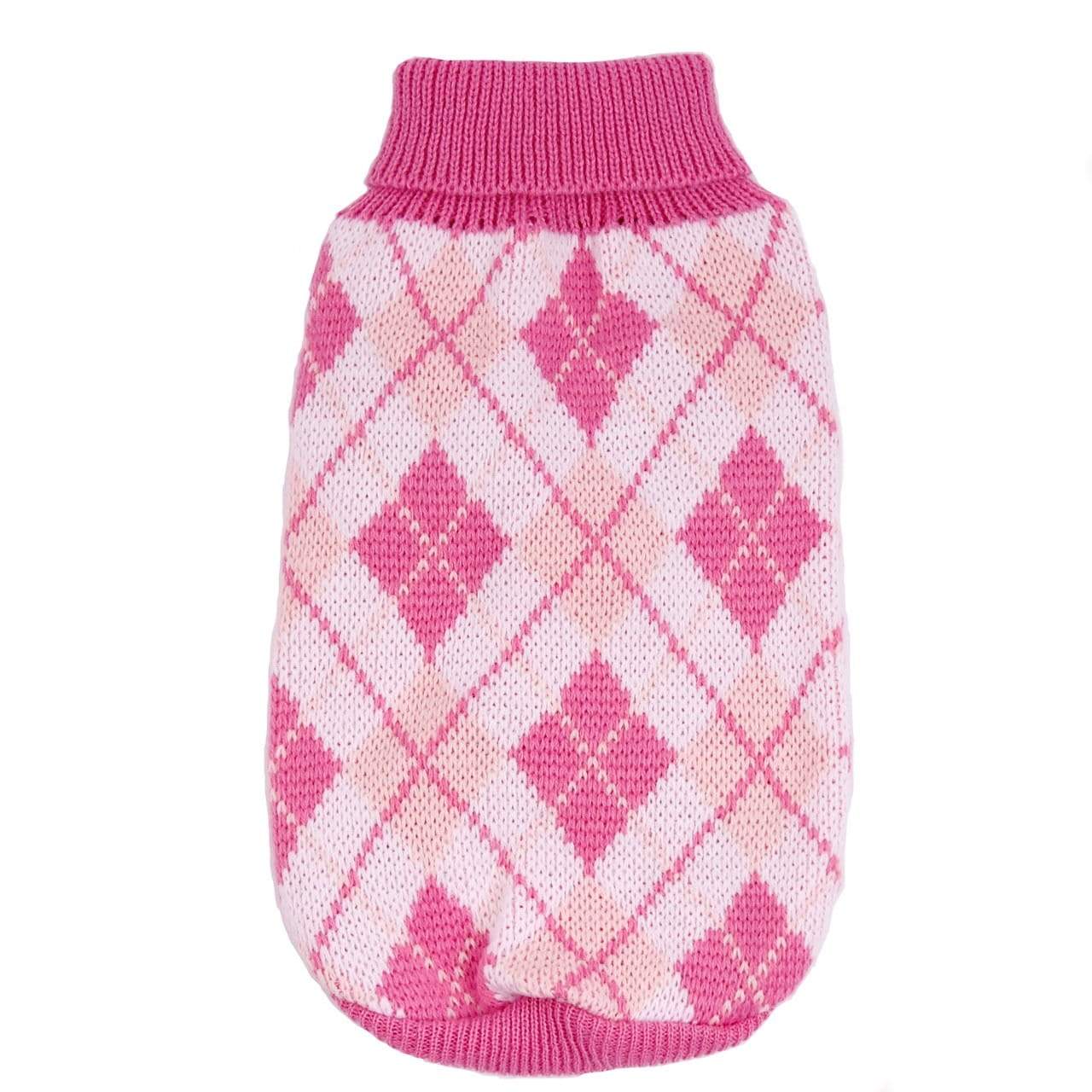 Dogs and Cats Boutique 6 Pink / M London Checkered Knitted Sweater