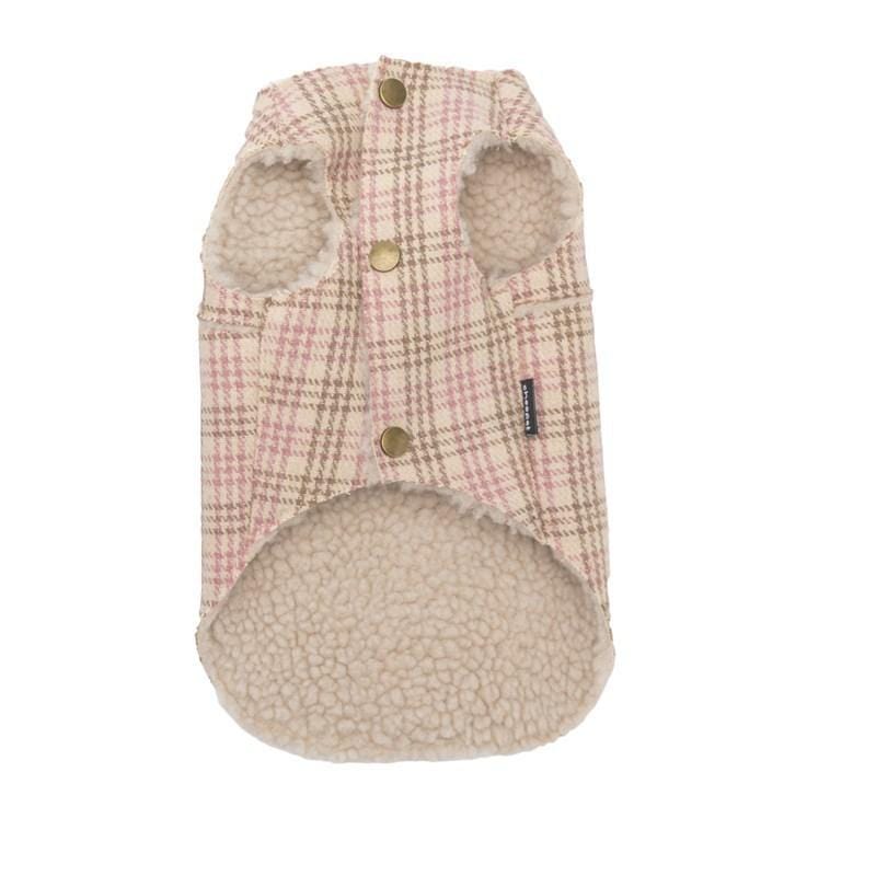 Dogs and Cats Boutique 6 Pink / S Plaid Velvet Warm Padded Dog Vest