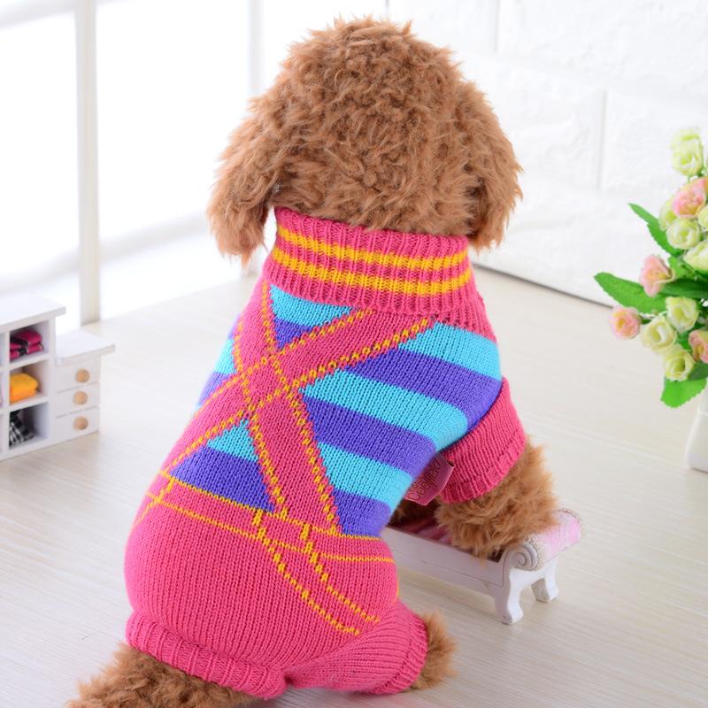 Dogs and Cats Boutique 6 Pink / Strap / XXS Knitted Dog Pet Sweater