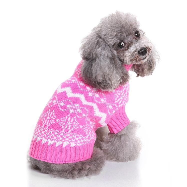 Dogs and Cats Boutique 6 PinkB / M Christmas Warm Spirit Dog Sweater