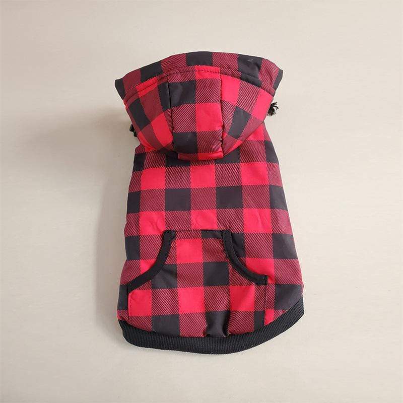 Dogs and Cats Boutique 6 Red / 18 Kangaroo Pocket Plaid Dog Hoodie