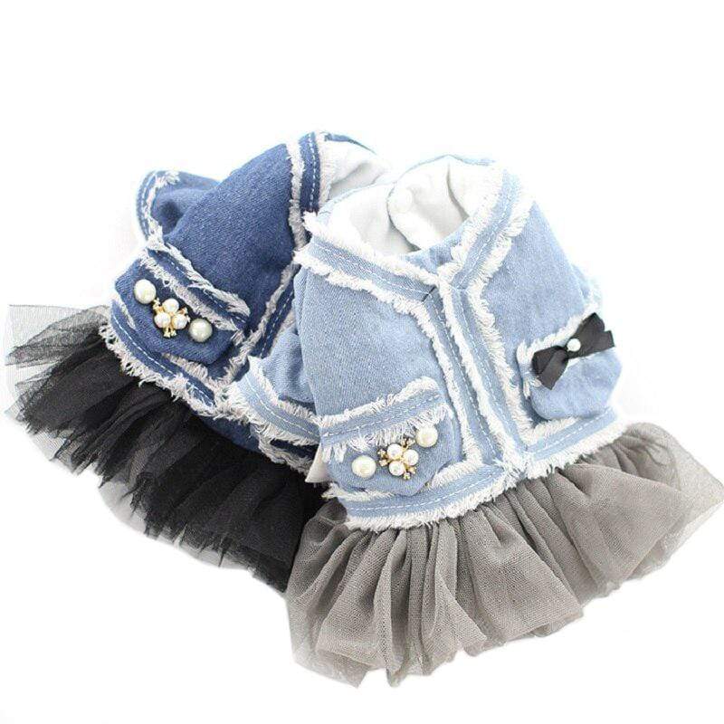 Dogs and Cats Boutique 6 Small Dog Denim Tutu Skirt Dress