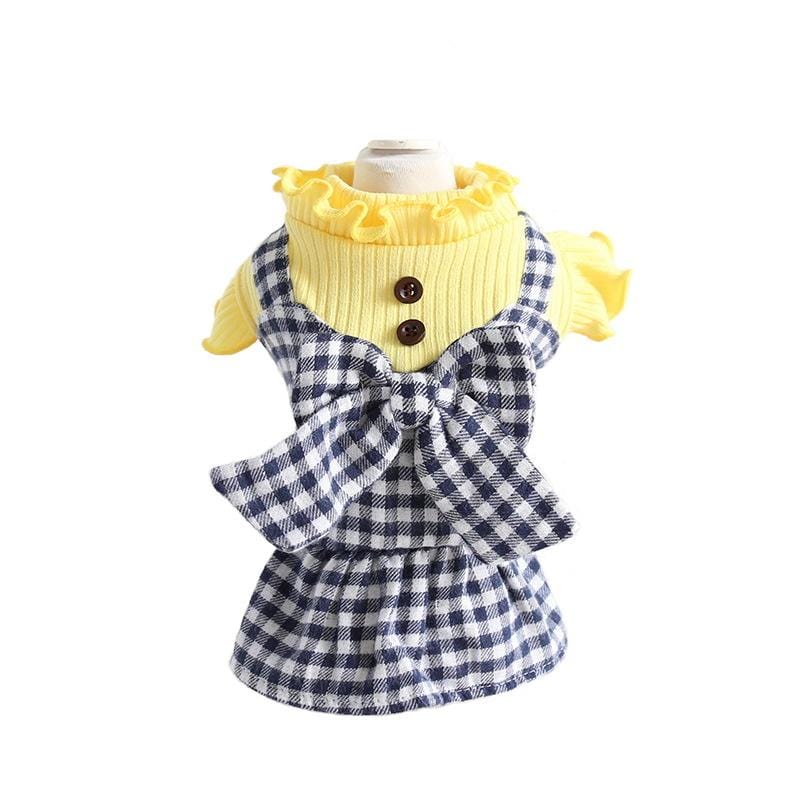 Dogs and Cats Boutique 6 Yellow / S Fuzzy Wuzzy Plaid Skirt