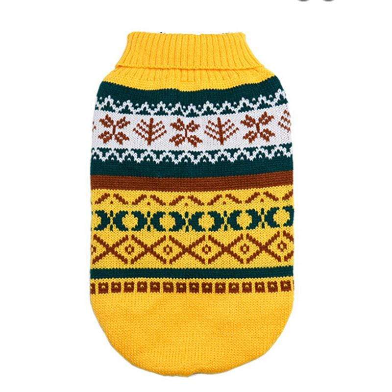 Dogs and Cats Boutique 6 Yellow / XL Christmas Pet Lapel Sweater