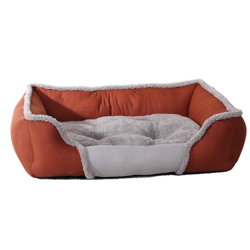 Dogs and Cats Boutique 9 COFFEE / L Creative Square Warm Winter Dog Bed