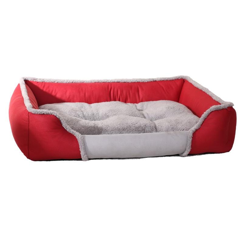 Dogs and Cats Boutique 9 RED / L Creative Square Warm Winter Dog Bed